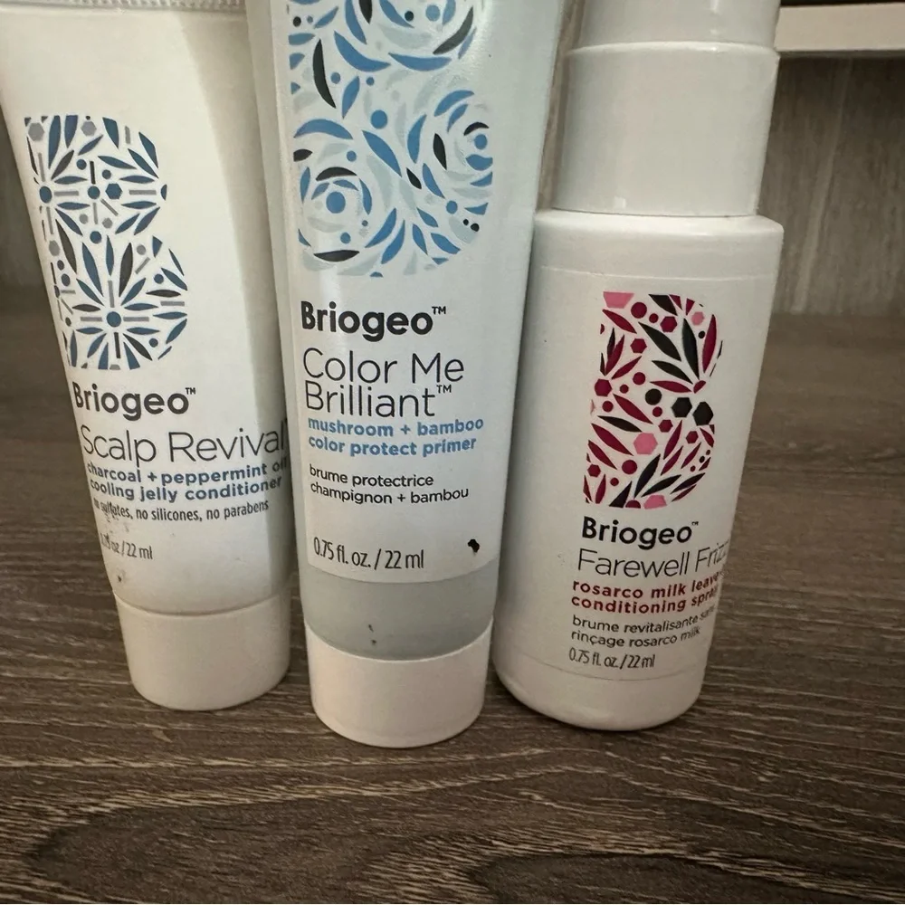 Briogeo Travel Set Color Me Brilliant Scalp Revival Farewell Frizz Lot 0.75 oz